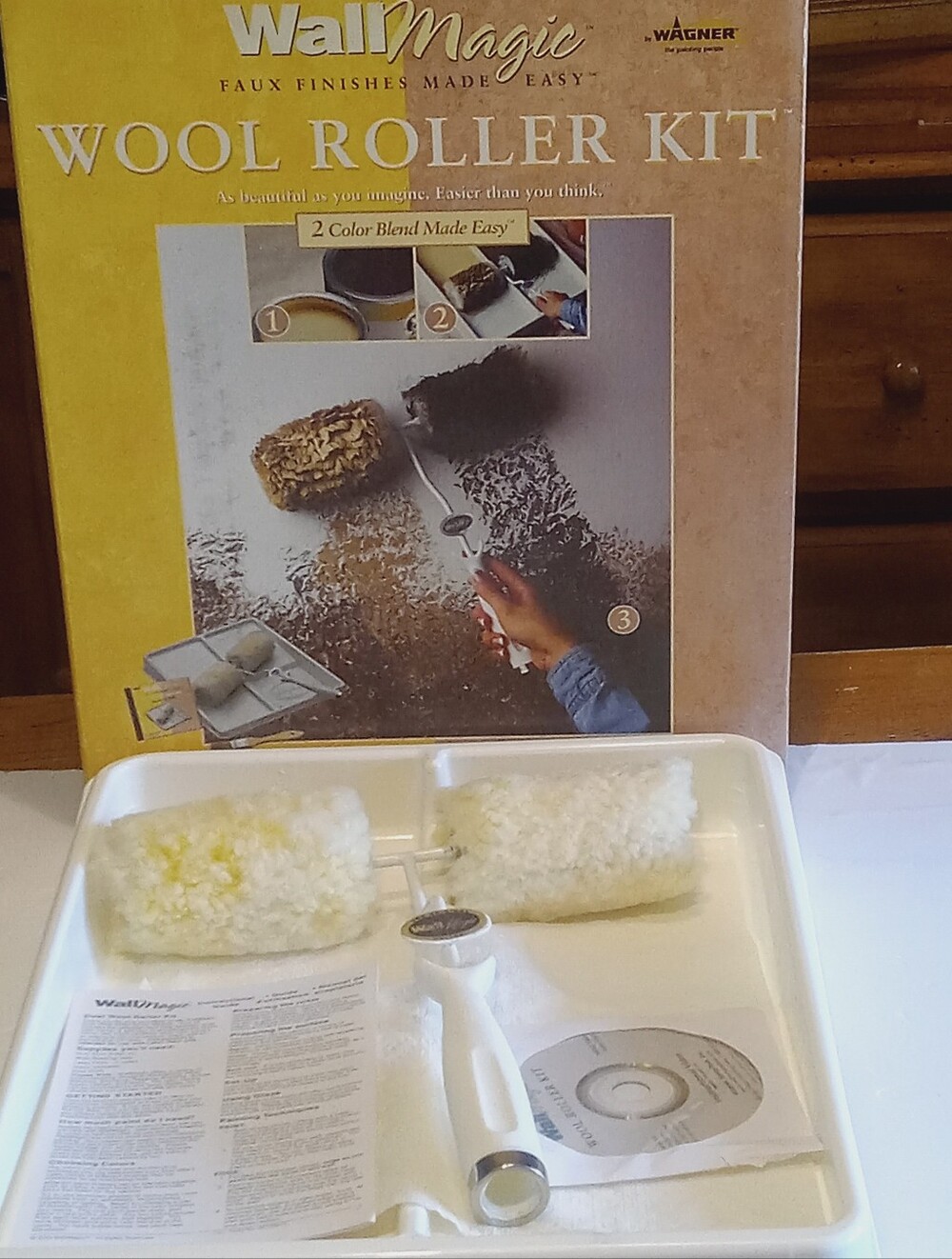 Wagner Wall Magic Painting Designer Two Color Blend Wool Roller Kit READ
